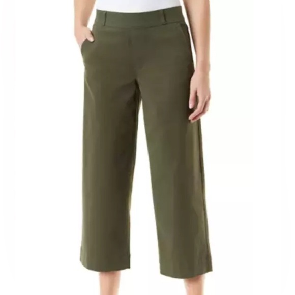 Gloria Vanderbilt Pants - Gloria Vanderbilt Women's Cropped Size 4 Olive Green Shape Effect 5 Pocket Pants
